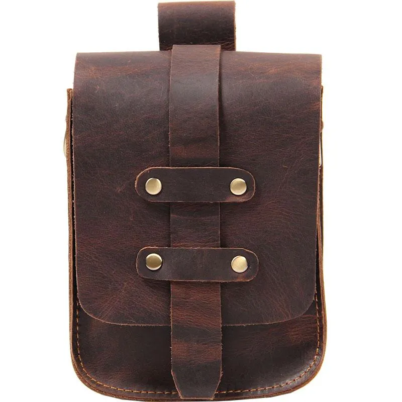 Leather Belt Pouch Mens Small Cases Waist Bag Belt Bags Shoulder Bag for Men