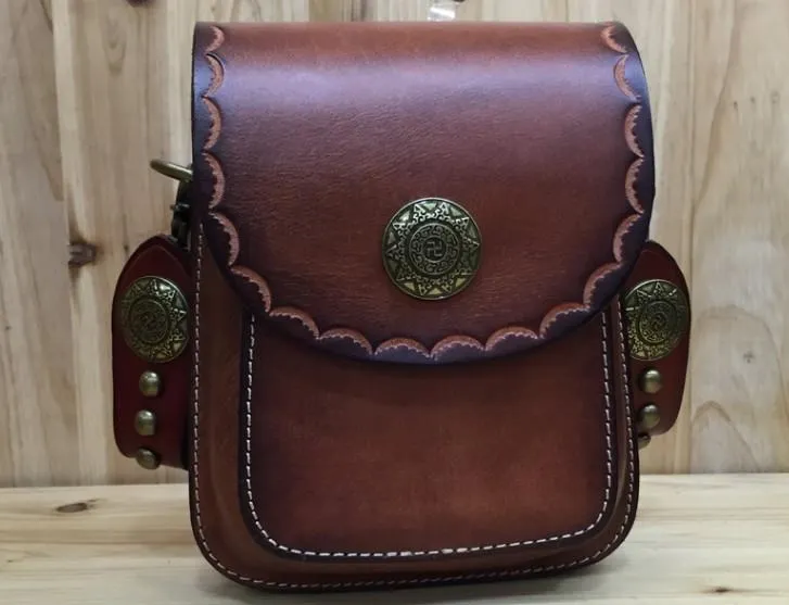 Leather Belt Pouch Mens Small Cases Waist Bag Hip Pack Belt Bag Fanny Pack Bumbag for Men