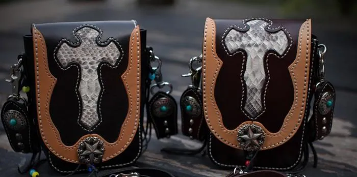 Leather Belt Pouch Mens Small Cases Waist Bags Hip Pack Belt Bags for Men