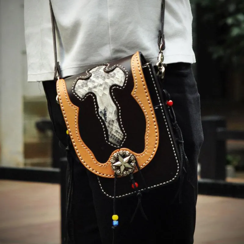 Leather Belt Pouch Mens Small Cases Waist Bags Hip Pack Belt Bags for Men