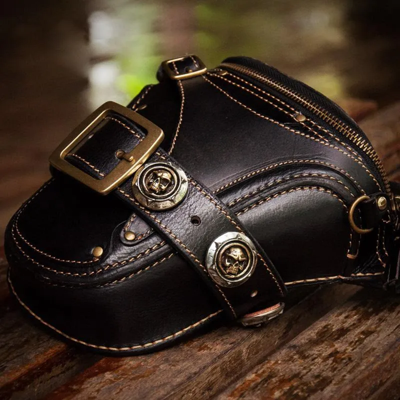 Leather Belt Pouch Mens Small Cases Waist Bags Hip Pack Belt Bags for Men