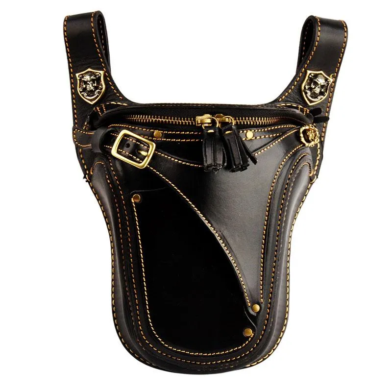Leather Belt Pouches Mens Small Cases Waist Bag Hip Pack Belt Bag for Men