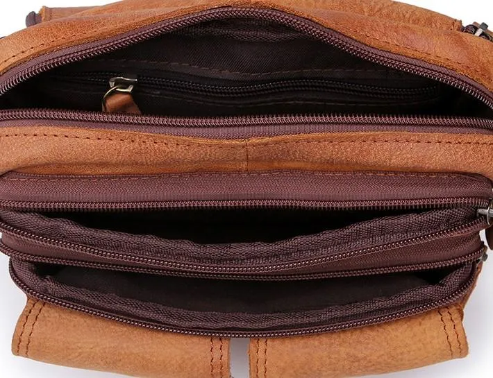 Leather Men Fanny Pack Waist Bag Hip Pack Belt Bag Bumbag for Men
