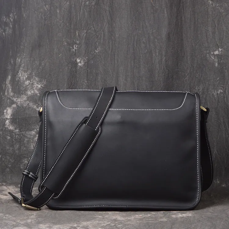 Leather Men Vintage Coffee Messenger Bag Shoulder Bag for Men