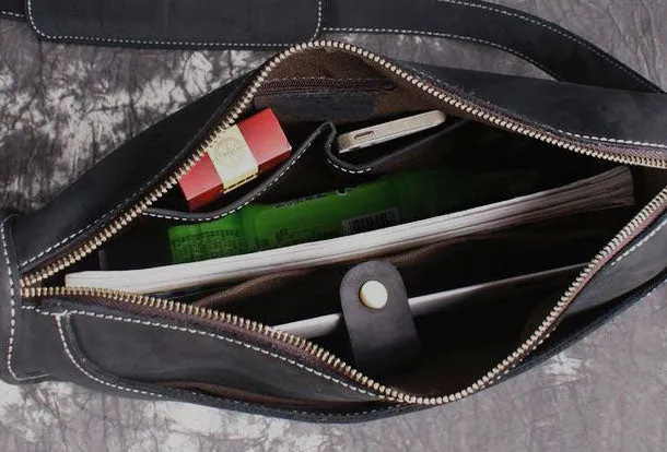Leather Men Vintage Coffee Messenger Bag Shoulder Bag for Men