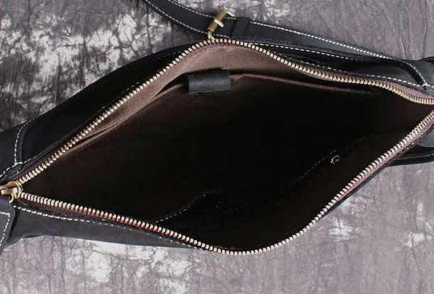 Leather Men Vintage Coffee Messenger Bag Shoulder Bag for Men