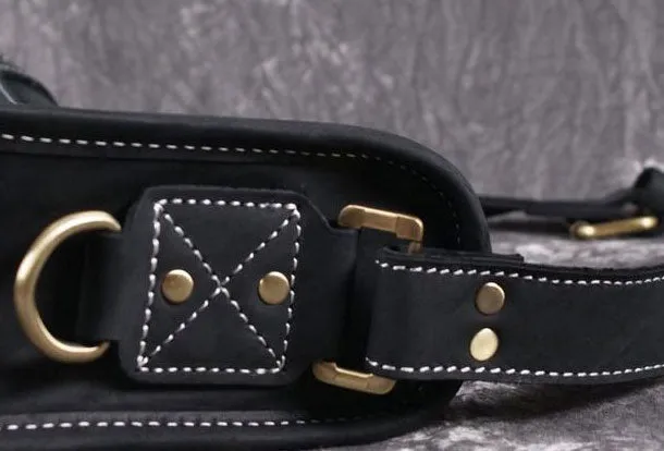 Leather Men Vintage Coffee Messenger Bag Shoulder Bag for Men