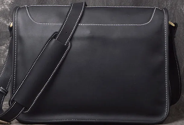 Leather Men Vintage Coffee Messenger Bag Shoulder Bag for Men
