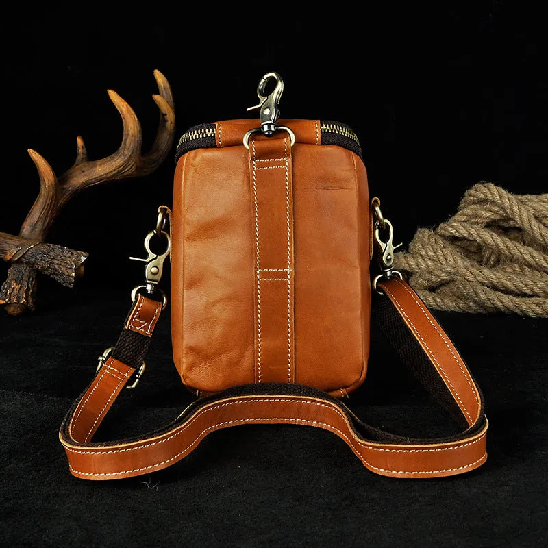 LEATHER MENs Belt Pouch Cell Phone Holsters WAIST BAG HIP PACK BELT BAG