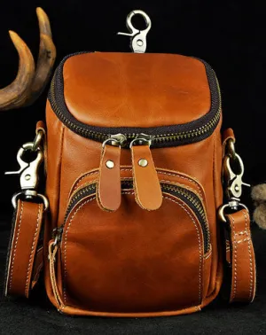 LEATHER MENs Belt Pouch Cell Phone Holsters WAIST BAG HIP PACK BELT BAG