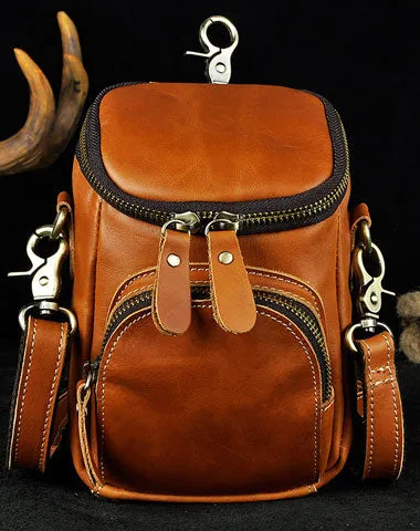 LEATHER MENs Belt Pouch Cell Phone Holsters WAIST BAG HIP PACK BELT BAG