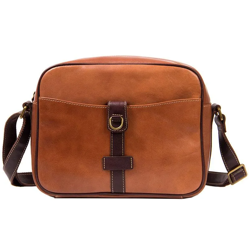 Leather Mens Brown Messenger Bag Shoulder Bag Crossbody Bag for Men