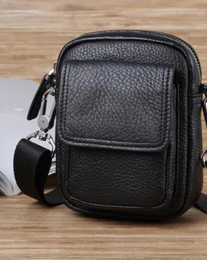 Leather Mens Cell Phone Holster Belt Pouch Mens Waist Bag Shoulder Bag for Men