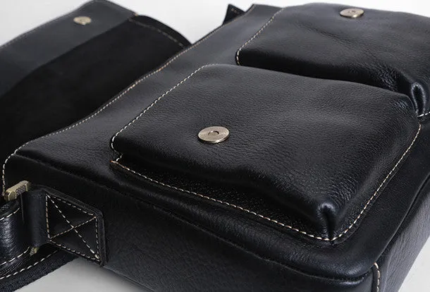 Leather mens Cool messenger bag vintage shoulder laptop bag for men