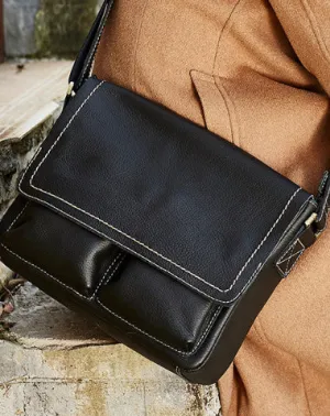 Leather mens Cool messenger bag vintage shoulder laptop bag for men