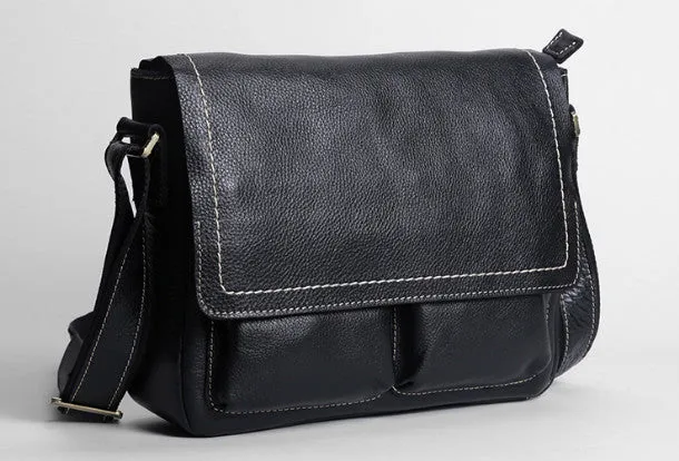 Leather mens Cool messenger bag vintage shoulder laptop bag for men