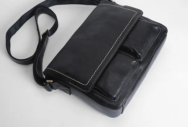 Leather mens Cool messenger bag vintage shoulder laptop bag for men