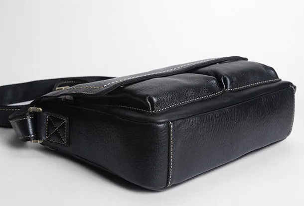 Leather mens Cool messenger bag vintage shoulder laptop bag for men