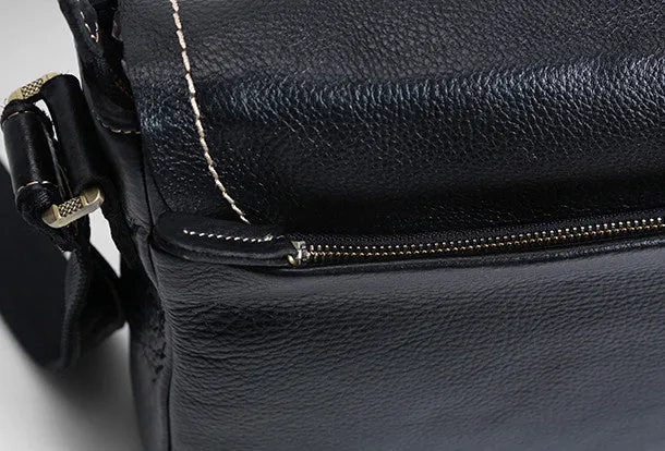 Leather mens Cool messenger bag vintage shoulder laptop bag for men