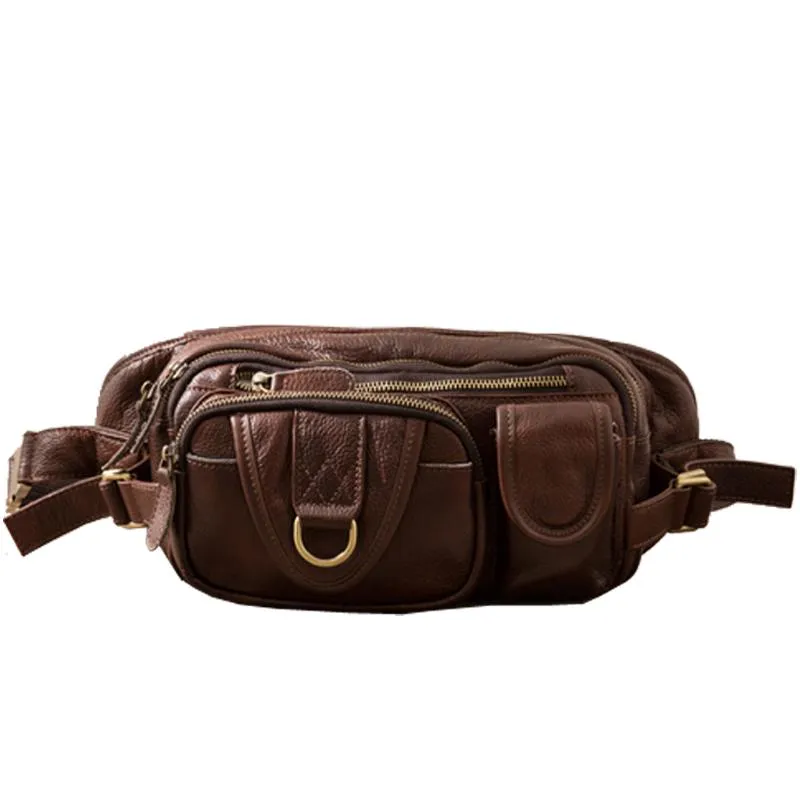 Leather Mens FANNY PACK MENS WAIST BAG HIP PACK BELT BAG FOR MEN