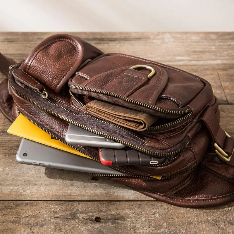Leather Mens FANNY PACK MENS WAIST BAG HIP PACK BELT BAG FOR MEN