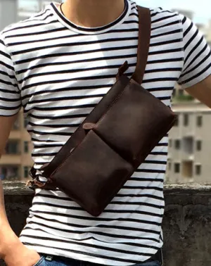 LEATHER MENS FANNY PACK MENS WAIST BAG HIP PACK BELT BAG FOR MEN