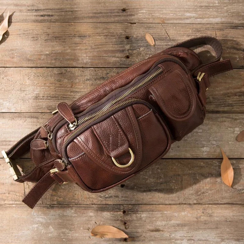 Leather Mens FANNY PACK MENS WAIST BAG HIP PACK BELT BAG FOR MEN