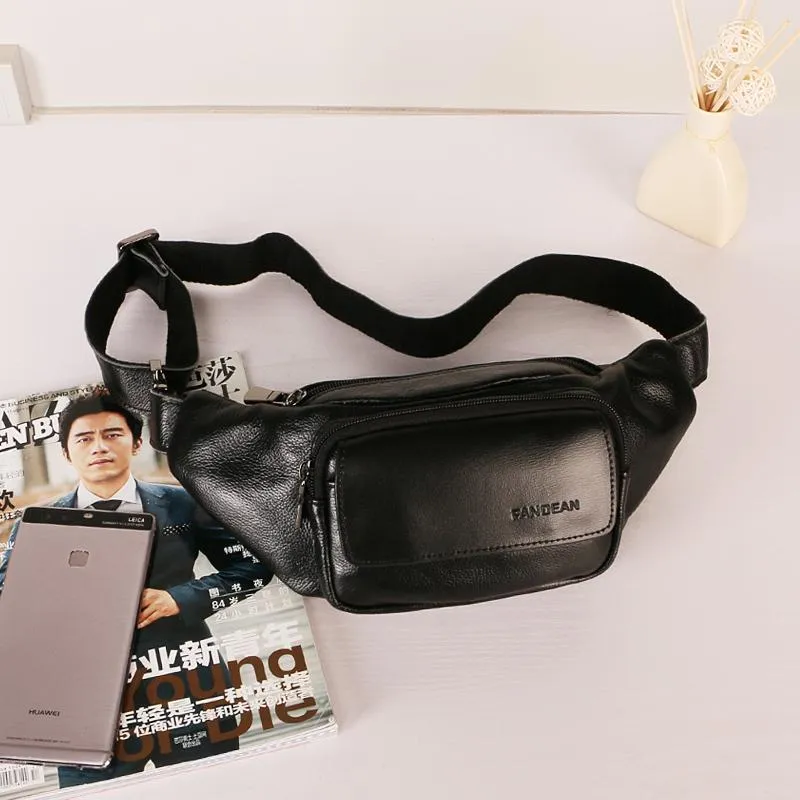 Leather Mens FANNY PACK MENS WAIST BAG HIP PACK BELT BAG FOR MEN