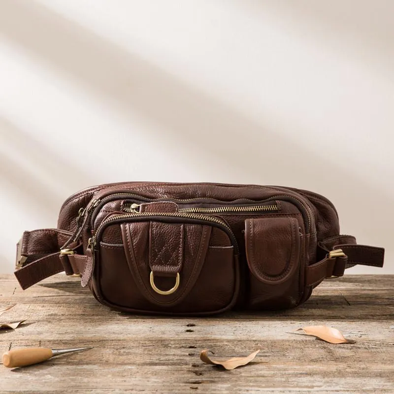 Leather Mens FANNY PACK MENS WAIST BAG HIP PACK BELT BAG FOR MEN