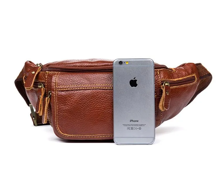 Leather Mens Fanny Pack Waist Bag Hip Pack Belt Bag Bumbag for Men