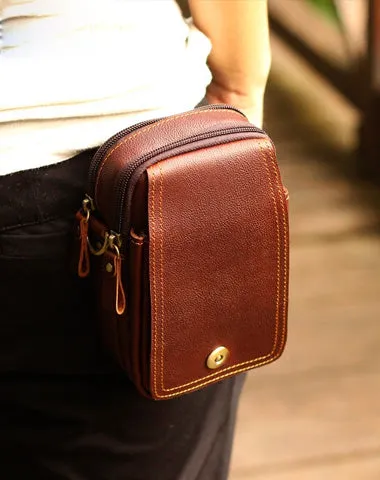 Leather Mens Small Belt Pouch Waist Bag Hip Pack Belt Bag for Men
