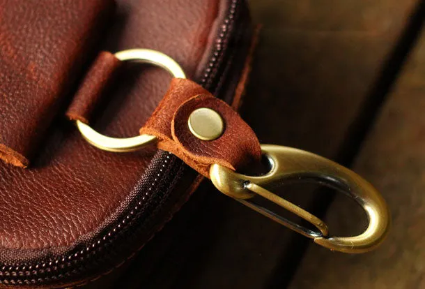 Leather Mens Small Belt Pouch Waist Bag Hip Pack Belt Bag for Men