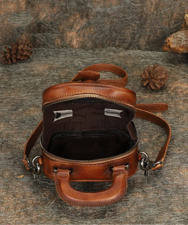 Leather Womens Small Vertical Shoulder Bag Small Handmade Crossbody Handbag Purse for Ladies