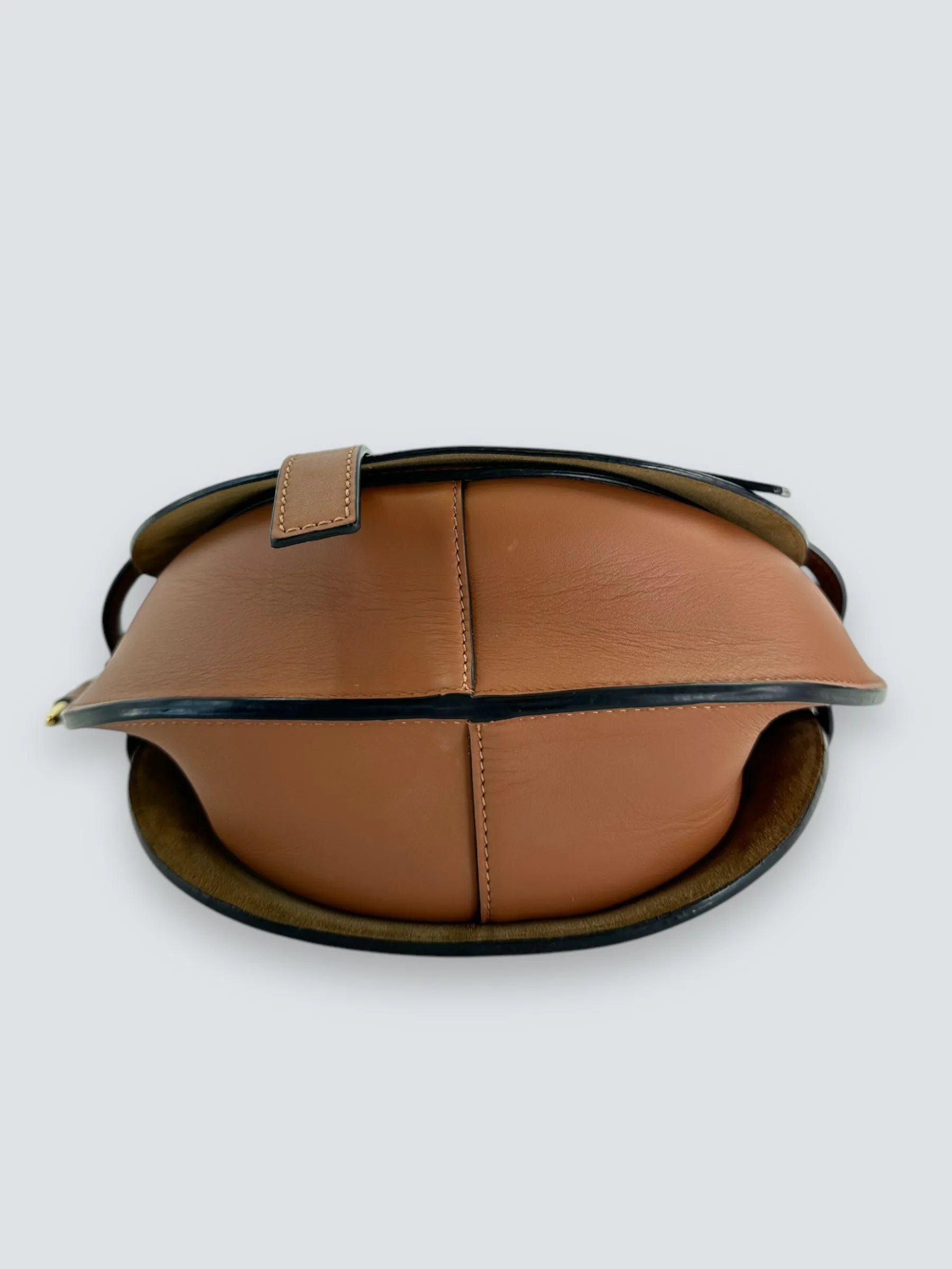 Loewe Small Tan Calfskin Leather Gate Dual Shoulder Bag