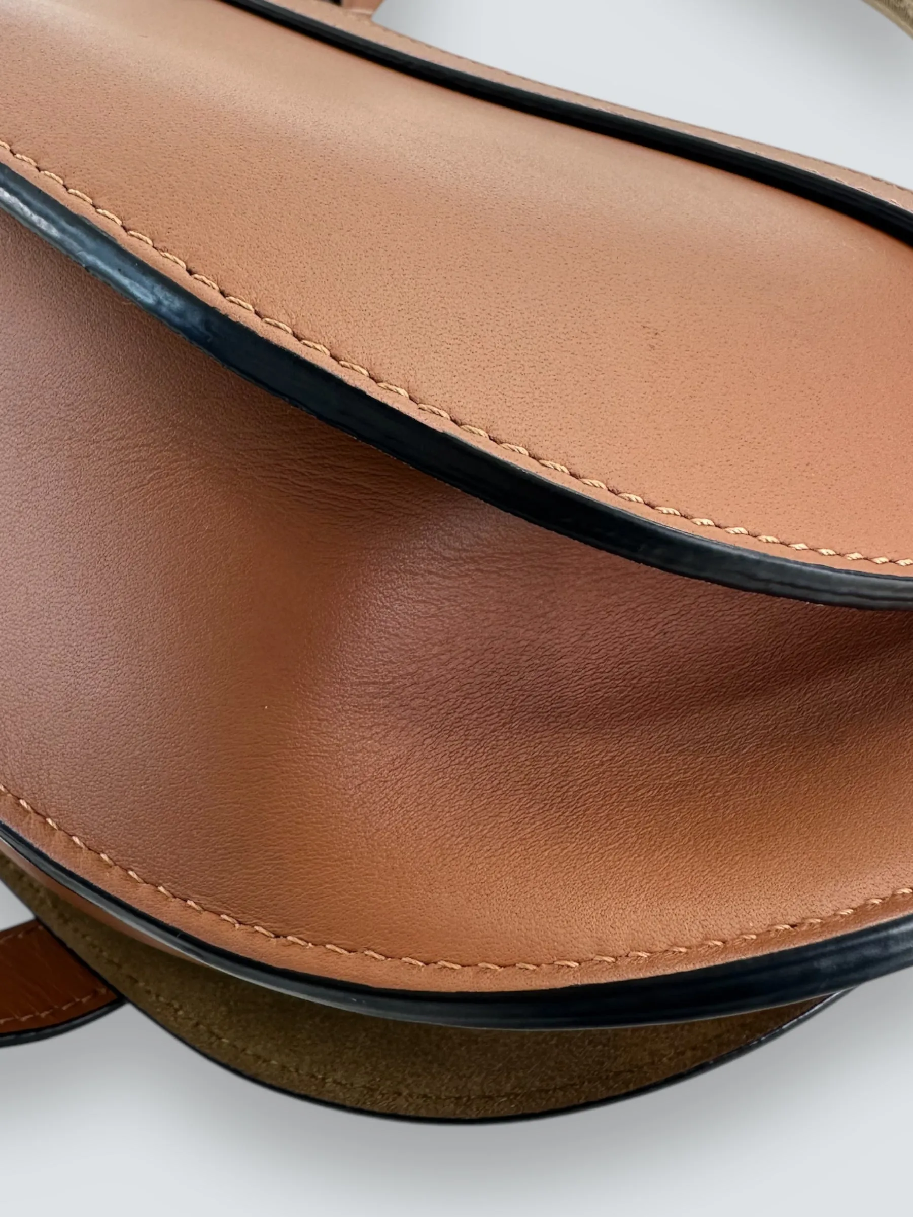 Loewe Small Tan Calfskin Leather Gate Dual Shoulder Bag