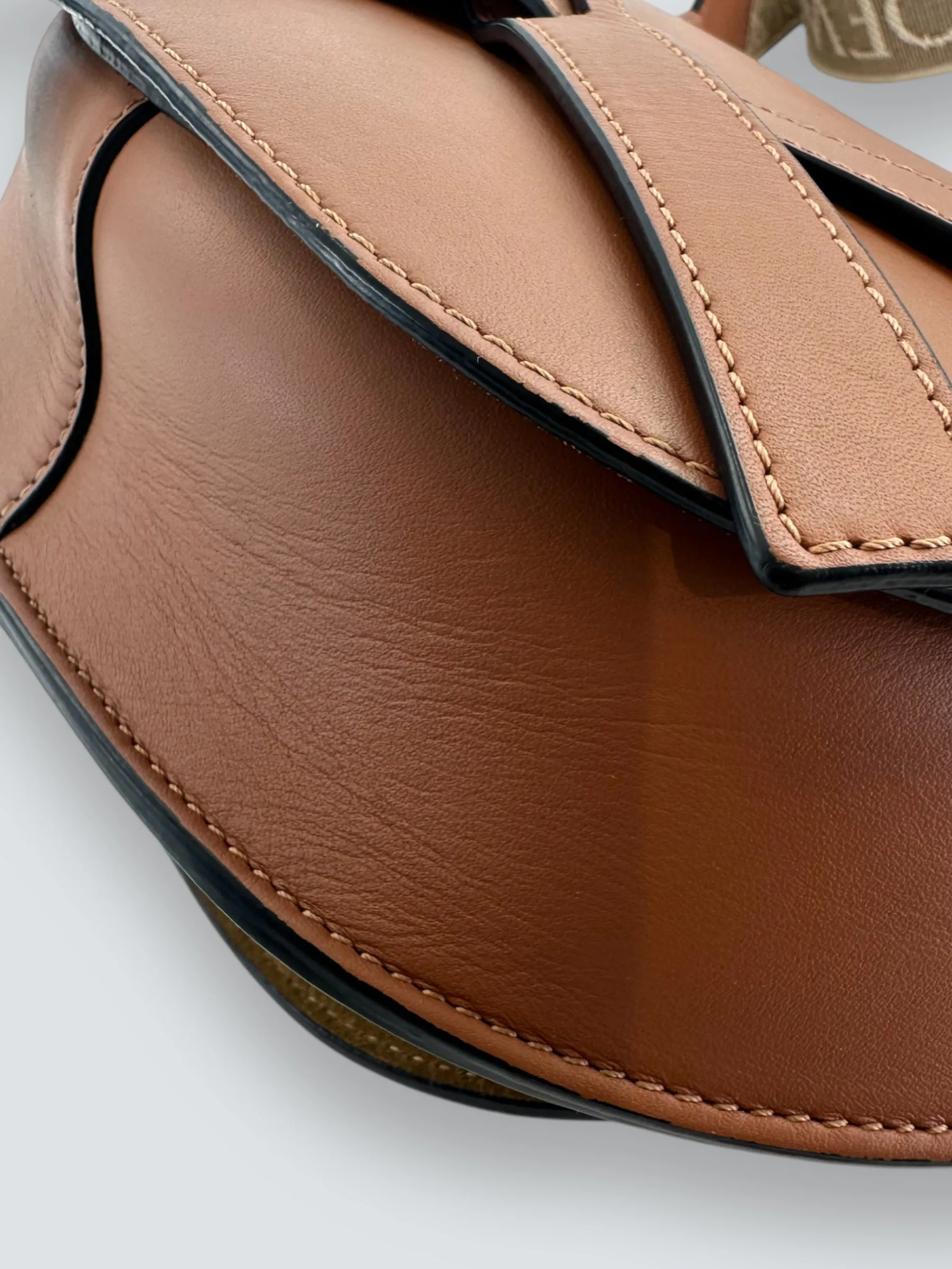 Loewe Small Tan Calfskin Leather Gate Dual Shoulder Bag