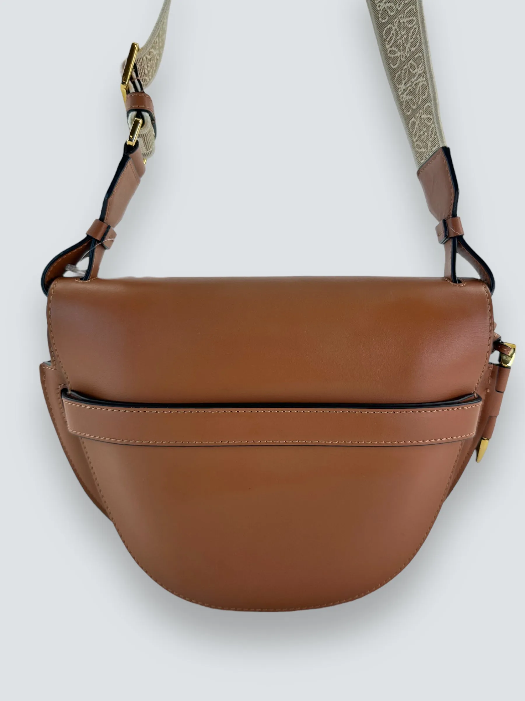 Loewe Small Tan Calfskin Leather Gate Dual Shoulder Bag