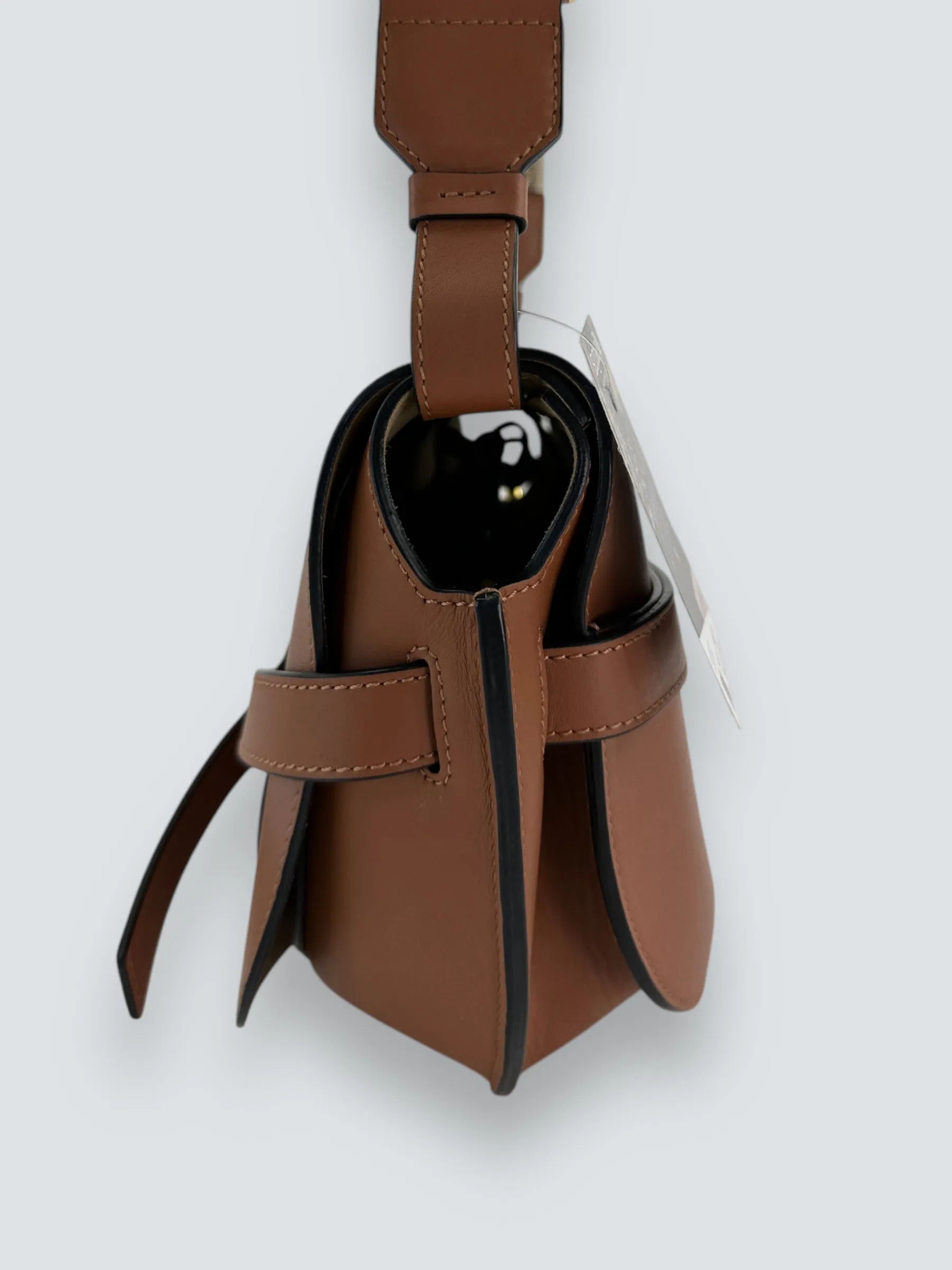 Loewe Small Tan Calfskin Leather Gate Dual Shoulder Bag