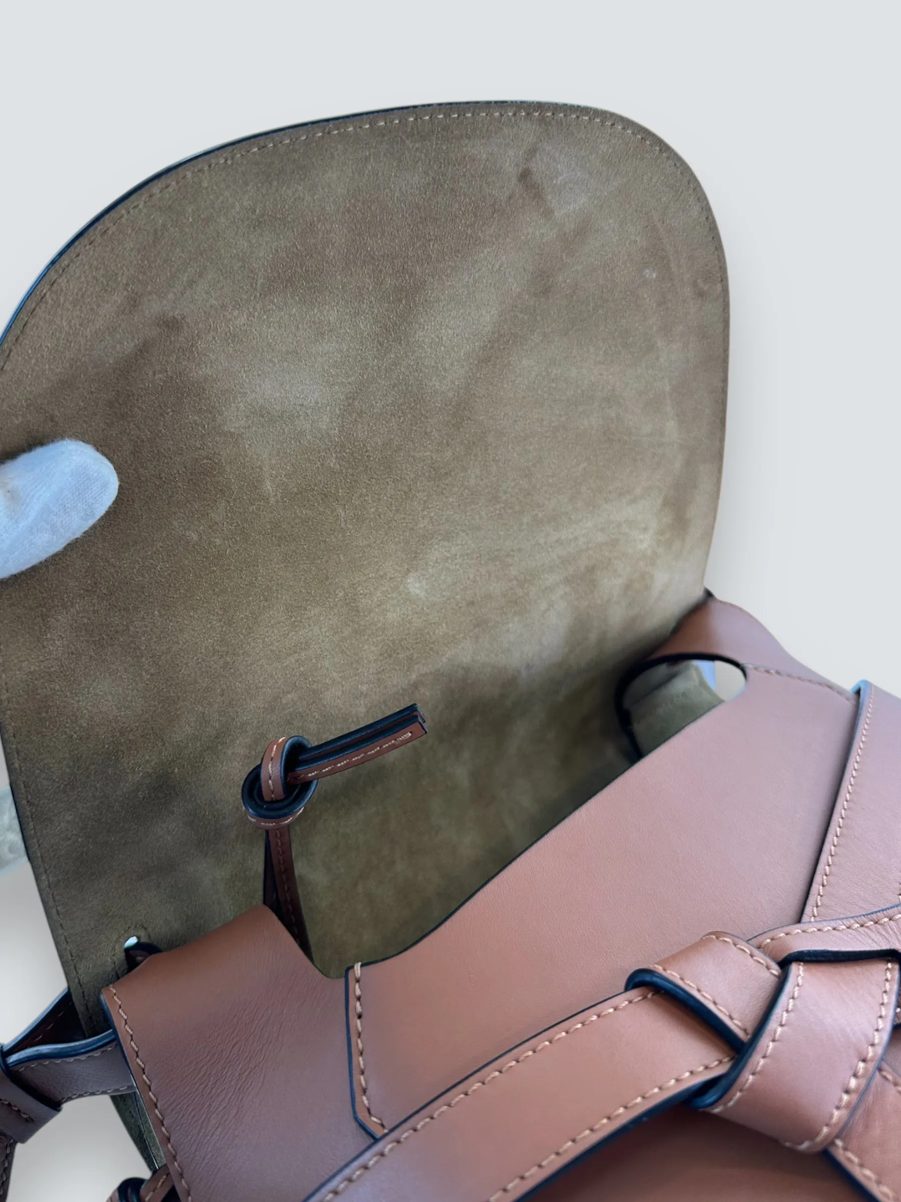Loewe Small Tan Calfskin Leather Gate Dual Shoulder Bag