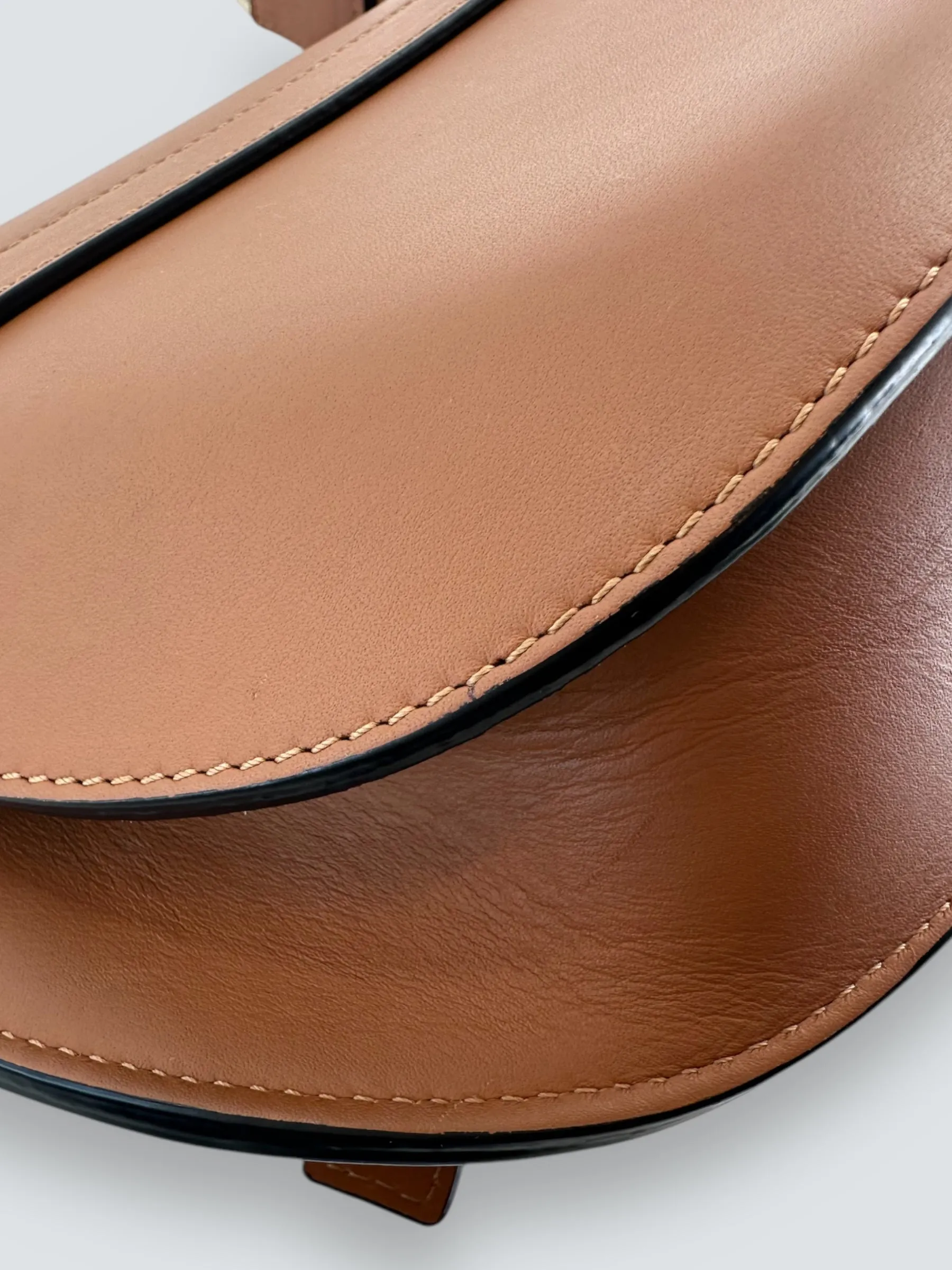 Loewe Small Tan Calfskin Leather Gate Dual Shoulder Bag