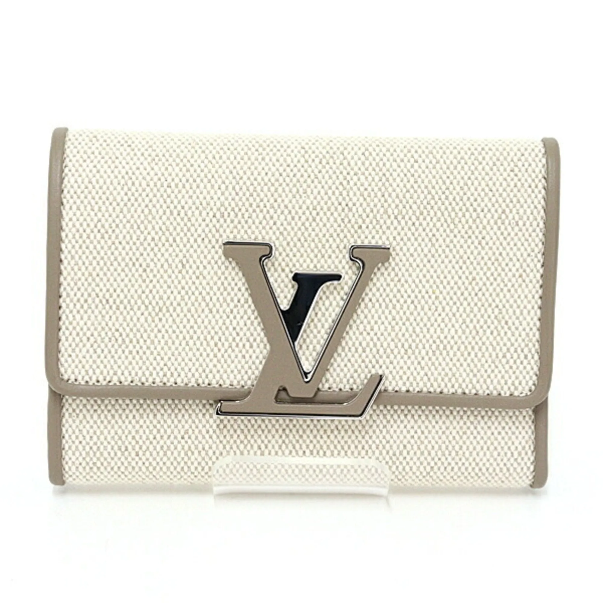 Louis Vuitton Cotton Canvas Leather Wallet (Tri-Fold) (Pre-Owned)