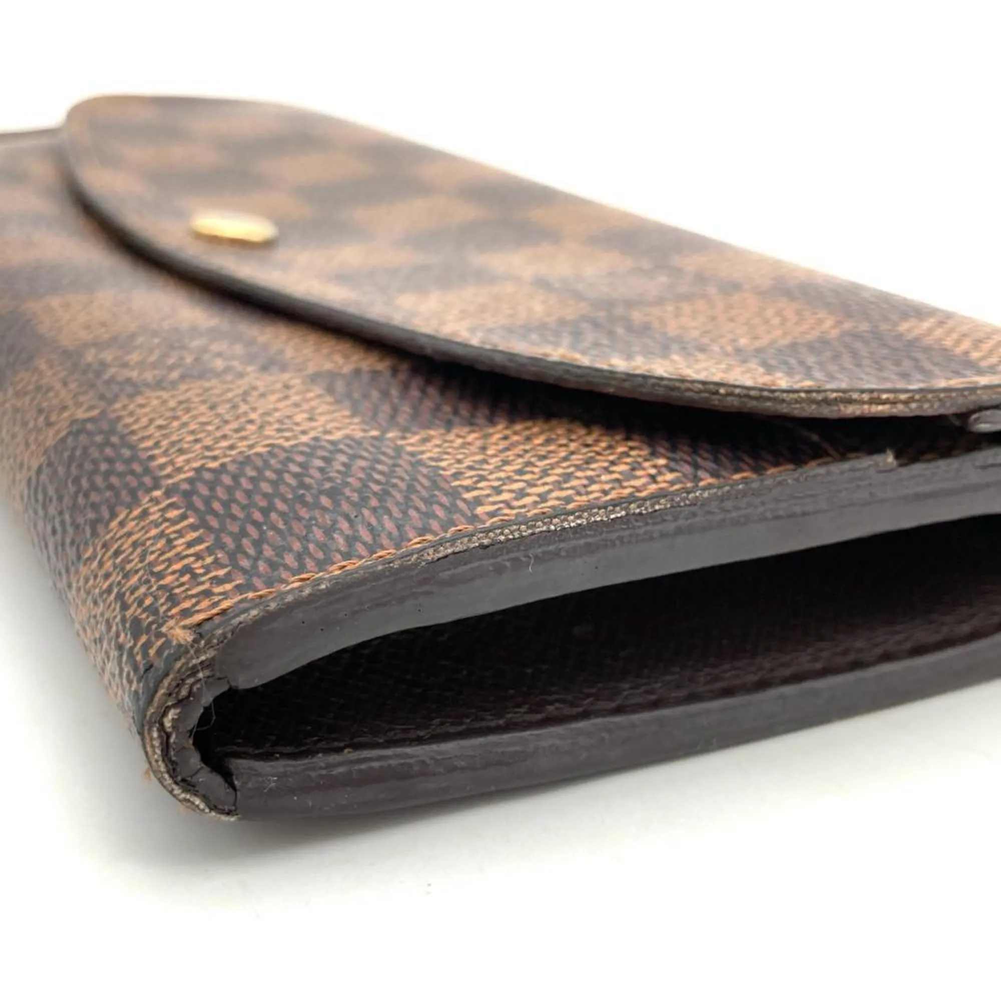 Louis Vuitton Damier Canvas Ebene Damier Canvas Long Wallet (Bi-Fold) (Pre-Owned)