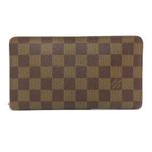 Louis Vuitton Damier Canvas Ebene Damier Canvas Long Wallet (Bi-Fold) (Pre-Owned)