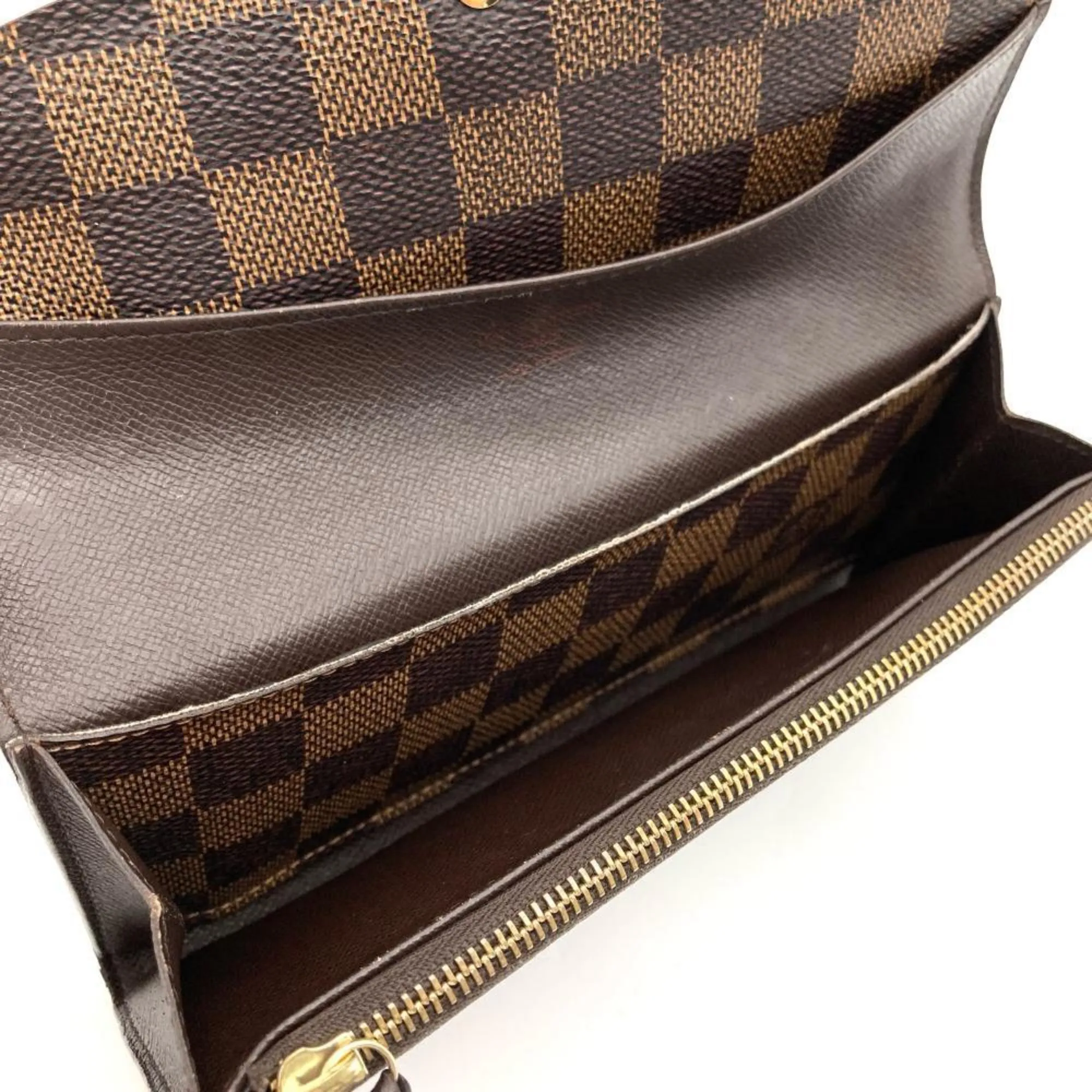 Louis Vuitton Damier Canvas Ebene Damier Canvas Long Wallet (Bi-Fold) (Pre-Owned)