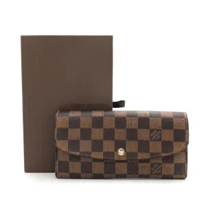 Louis Vuitton Damier Canvas Ebene Damier Canvas Long Wallet (Bi-Fold) (Pre-Owned)