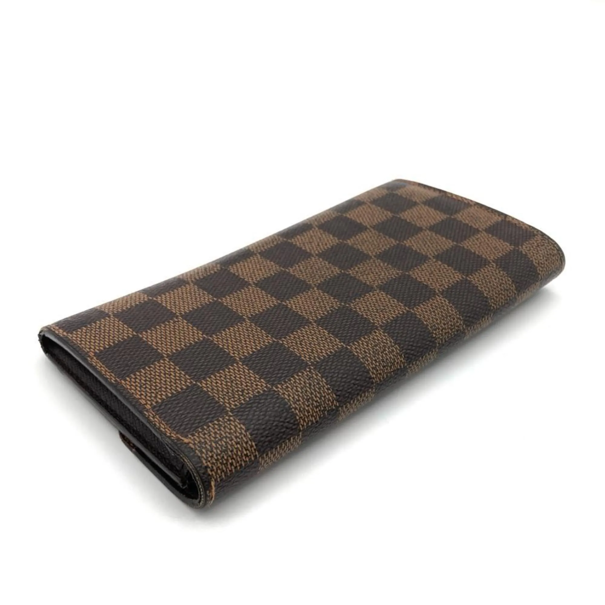 Louis Vuitton Damier Canvas Ebene Damier Canvas Long Wallet (Bi-Fold) (Pre-Owned)