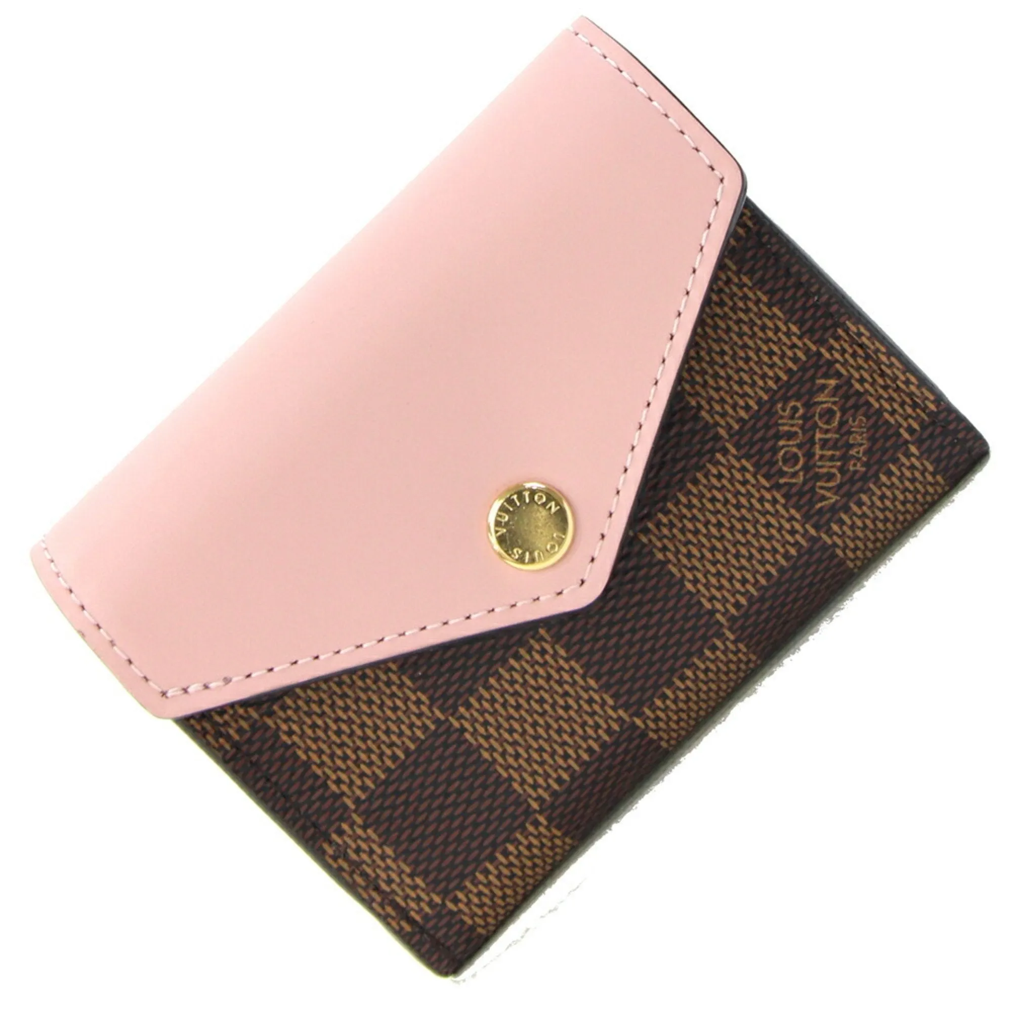 Louis Vuitton Damier Canvas pink Rose Ballerine Leather Damier Canvas Wallet (Tri-Fold) (Pre-Owned)