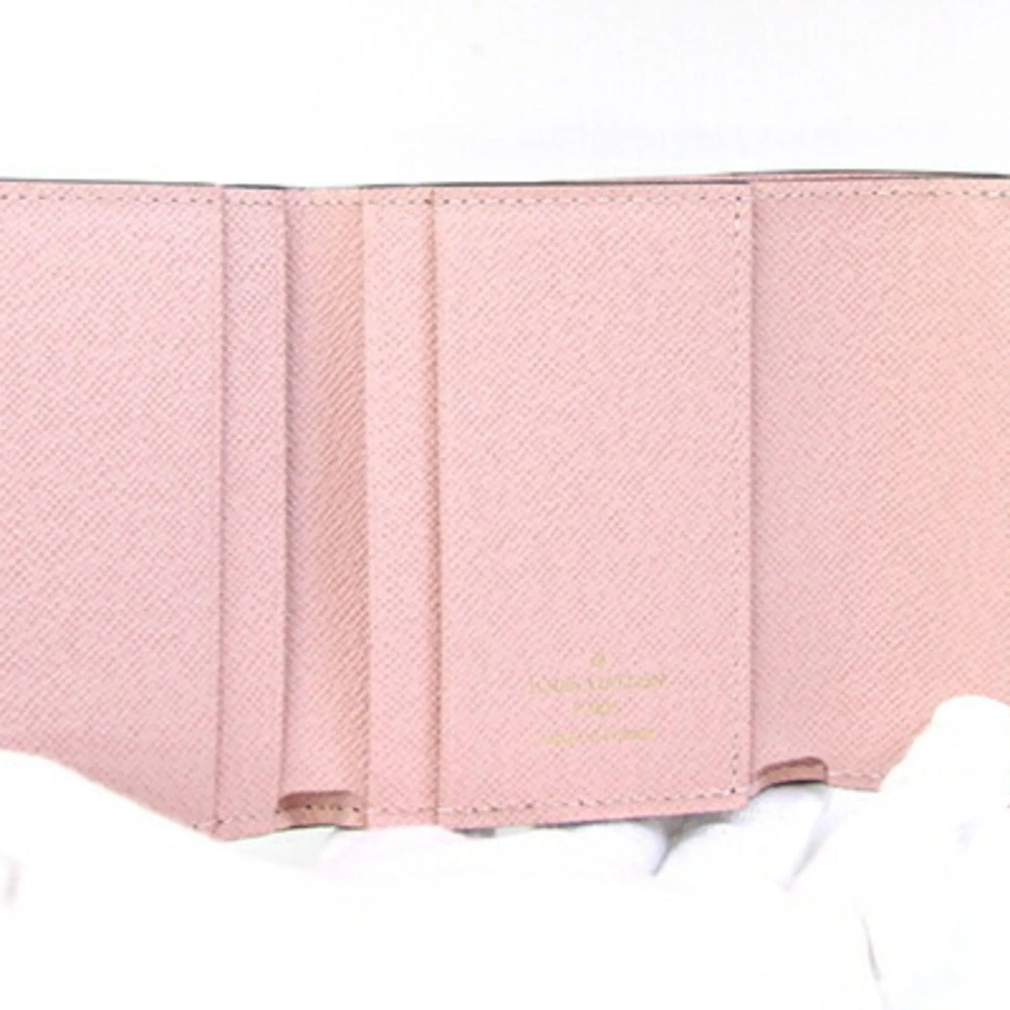 Louis Vuitton Damier Canvas pink Rose Ballerine Leather Damier Canvas Wallet (Tri-Fold) (Pre-Owned)