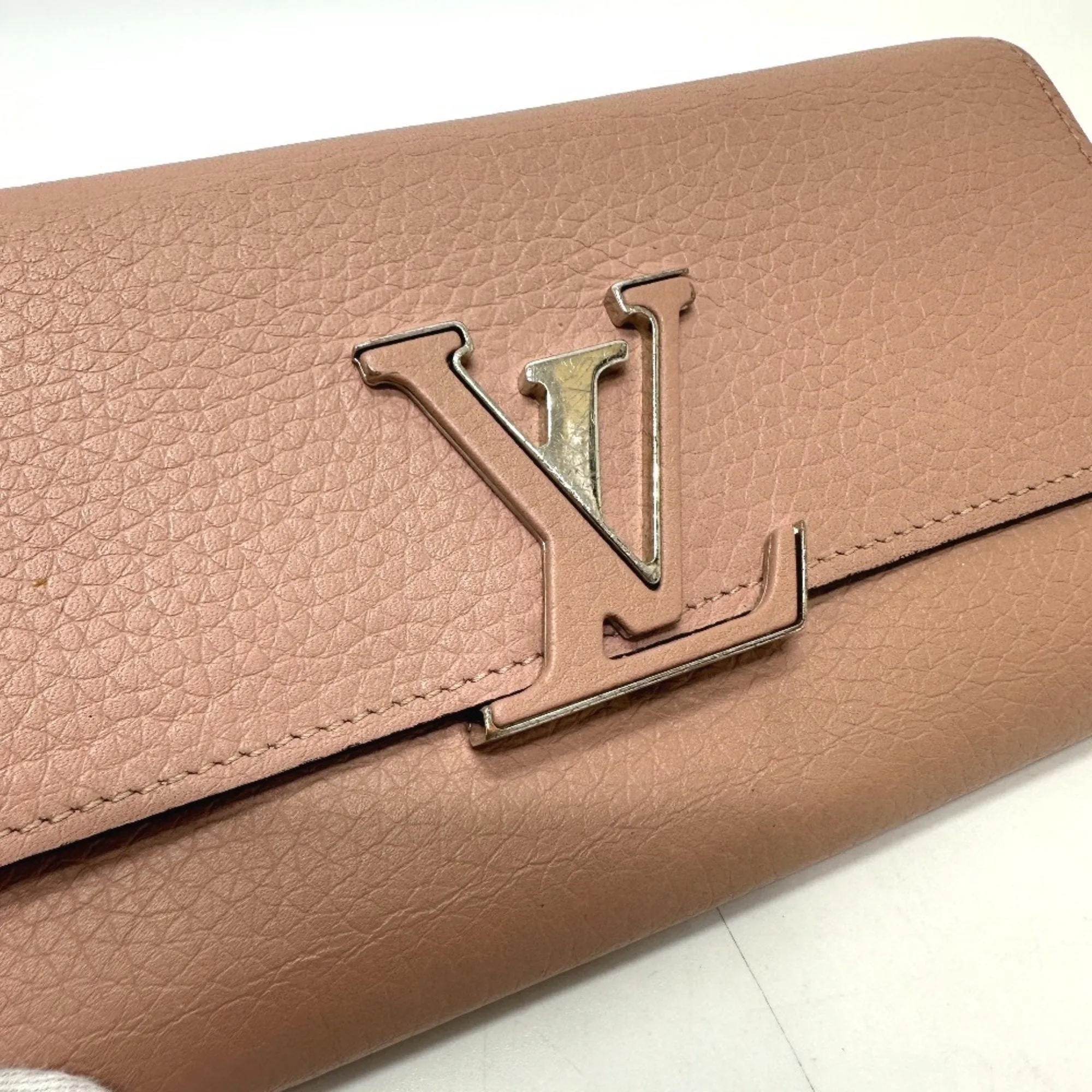 Louis Vuitton Leather Long Wallet (Tri-Fold) (Pre-Owned)