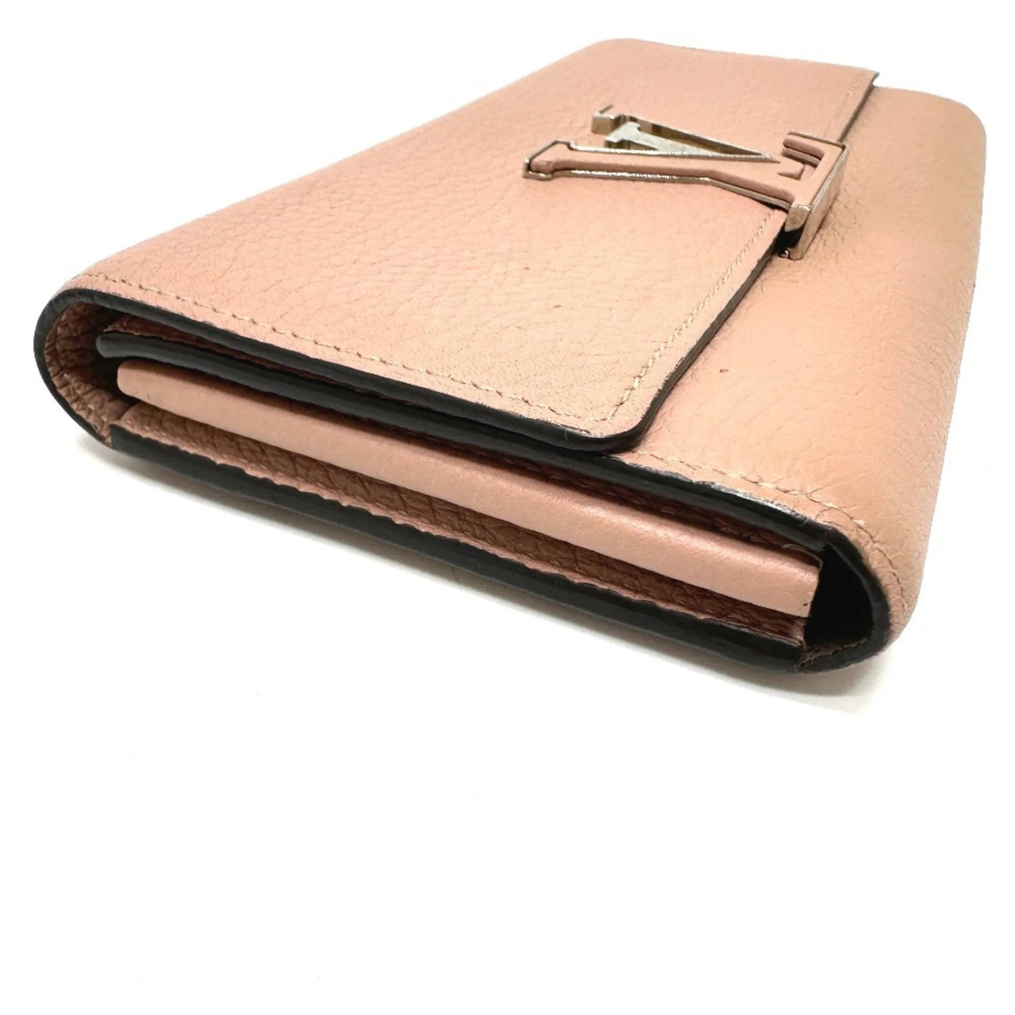 Louis Vuitton Leather Long Wallet (Tri-Fold) (Pre-Owned)